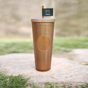 Starbucks 50th Anniversary Honeycomb  Gold  Studded Venti 24oz Tumbler Brand New